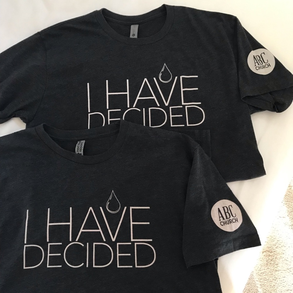 ILot T-Shirts Have Decided Short Sleeve One Large, One Medium - ABC Church Grey